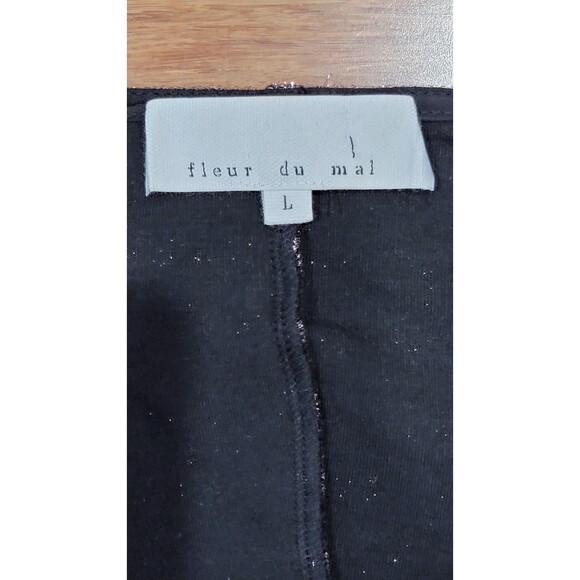 Fleur Du Mal Mitered Long Sleeve Body Midi Dress Striped Glitter Size Large - Picture 4 of 12